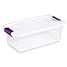 STERILITE 17511712 6 Quart Clearview Latch Storage Container with Plum Handles