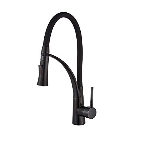 Robinets de cuisine extractibles eau chaude froide en cuivre noir