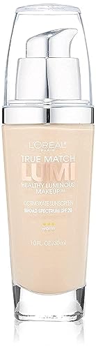 L'Oreal Paris True Match Lumi Healthy Luminous Makeup, W1-2 Porcelain Light Ivory, 1 fl; oz.