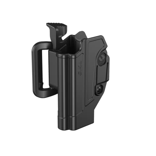 Orpaz C-Series G19 Holster Left Handed Compatible with Glock 19 Holster, Level I/Level II OWB Holsters (Level II Retention, Belt-Loop)