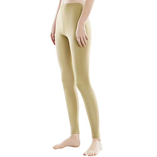 Libella Donne Lungo Leggings colorato Pantaloni con Vita Alta vestibilità Slim Atletico in Cotone 4108 Beige XL