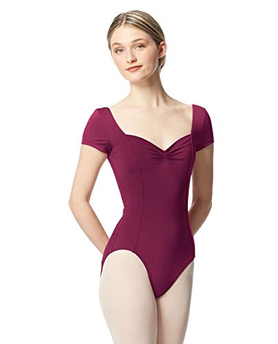 Maillot de ballet noir Anfisa manches courtes justeaucorps danse femme