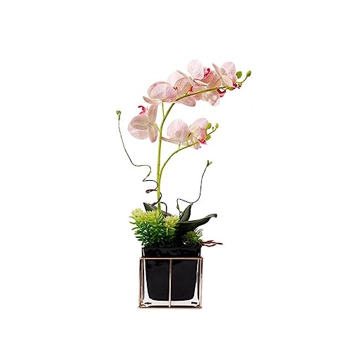 Arbre artificiel simulation de luxe léger avec phalaenopsis et pot moderne