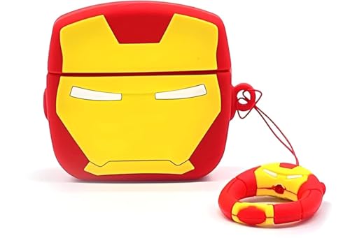 Image of Silicone Case Compatible for Apple Airpods 4 (2024) Cute Design for AirPods 4 with Active Noise Cancellation (ANC) with Keychain Hook Shockproof Protective Case (Iron-Face)