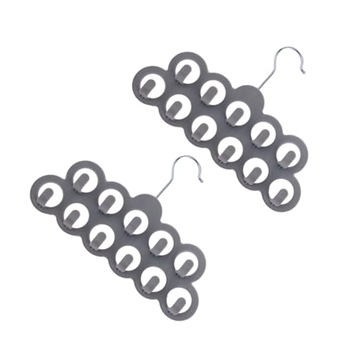 SOLUSTRE 2pcs Flocked Scarf Hanger with Non- Tie and Belt Organizer for Closet Space-Saving Accessory Holder Design for Efficient Storage and Easy Access