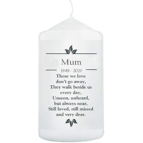 Mum poem memorial candle Personalised Funeral grave item Cover