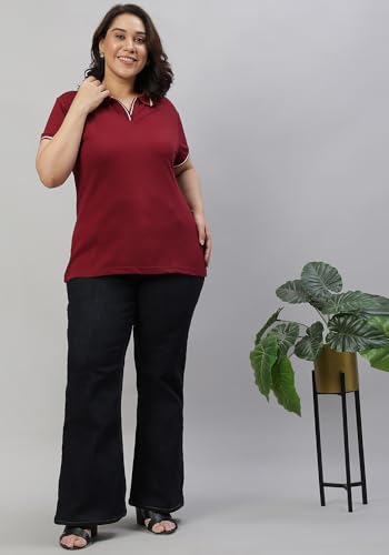 Image of Wear Your Opinion Women's Plus Size Tipped Collar Neck Polo Tshirt