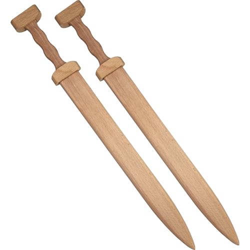 Adventure Awaits! Wooden Toy Pretend Play Sword for Kids | 2 Pack | 21.5 Roman Gladius Gladiator Sword | Lightweight and Durable for Imaginative Kids | NOT a Weapon | Set of 2