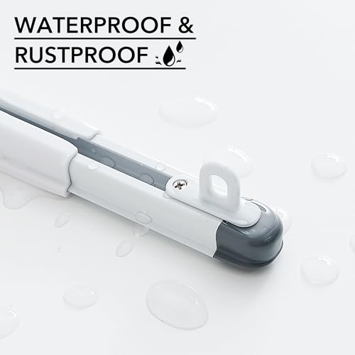 RYB HOME Ceiling Curtain Track Retractable Slider Curtain Track System Heavy Duty Easy Install for Living Room Divider Hospital Bedroom Sliding Glass Door, Matte White, 7.2-8.9 FT, 1 Set