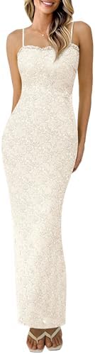 PRETTYGARDEN Summer Dresses for Women 2026 Lace Floral Bodycon Se...