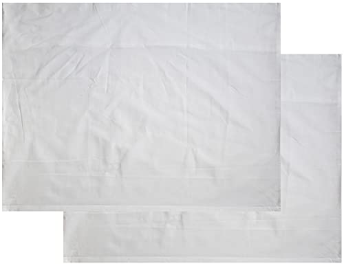 KH-Haushaltshandel Juego de 2 fundas de almohada de 60 x 80 cm, resistentes a la ebullición, cierre de hotel, color blanco, linón, lavado a 95 grados, 100% algodón