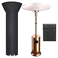 Patio Heater Covers, Waterproof Outdoor Heater Cover with Zipper and Storage Bag for Standing Heater Waterproof, Dustproof, Windproof, Sunproof, Snowproof (Black, 87'' Height x 33" Dome x 19" Base)