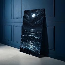 Tableau sur toile vagues océaniques de qualité supérieure avec cadre 30x50