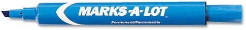 Marks-A-Lot® - Permanent Marker, Large Chisel Tip, Blue, Dozen - Sold As 1 Dozen - Versatile and durable 3/16 chisel tip marks in a variety of line widths.