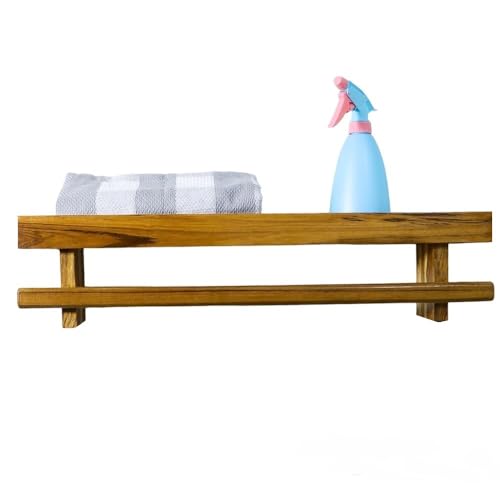 Image of TEAKWOODKART Decor Teakwood Make Towel Holder Rack for Bathroom, Wooden Towel Hanger |Towel Hanger for Kitchen /Living Room /Bedroom Towel Holder Rack for Kitchen BT006