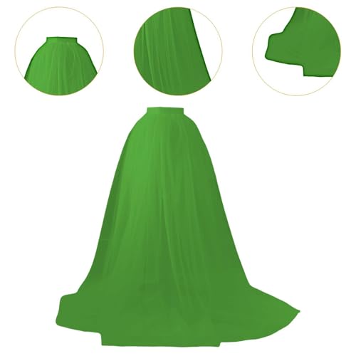 Women Mesh Tulle Tutu Skirt Thin Skirt Trendy Maxi Dress for Festivals Banquets Green3