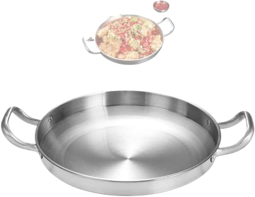 Sartén antiadherente de acero inoxidable multiusos con asas remachadas, apta para lavavajillas y salteado para uso doméstico y restaurante, sartén para cocina casera