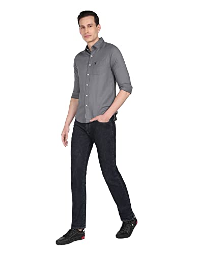Image of U.S. Polo ASSN. Men's Solid Cotton Linen Tailored Fit Spread Collar Casual Shirt