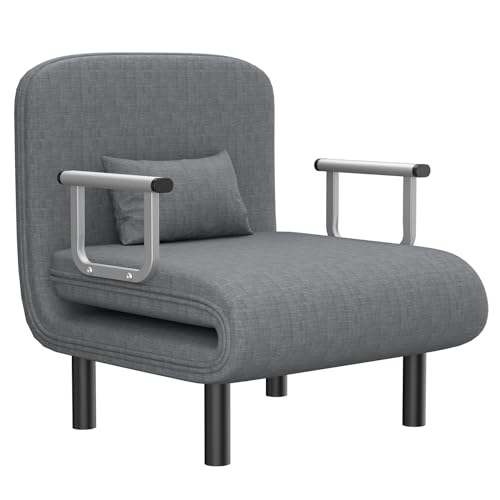 La mejor comparación de Sofa Cama Gris los 5 mejores. 46 Sofá Individual para Sala, 190*80CM Sofá Cama Plegable con Respaldo Ajustable, Sofá Convertible en Cama, Sofá Cama Multifuncional con Almohada para Salones, Dormitorios,...