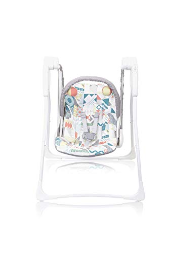 Graco Baby Delight Swing, 2-speed draagbare batterij aangedreven stoel met compacte vouw, patchwork - Afbeelding 3