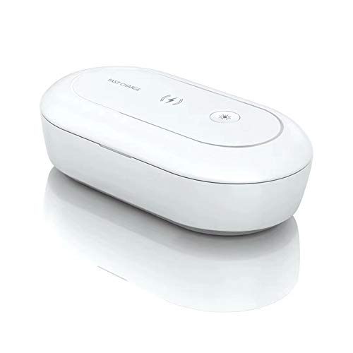 Portable UV Disinfectant,UV Light Mobile Phone Sterilizer with Multifunctional Wireless Charger with Aroma Diffuser, 3-in-1 Fast-Charge UV Detergent Box for All Smartphones, Jewelry, Watches, Glasses