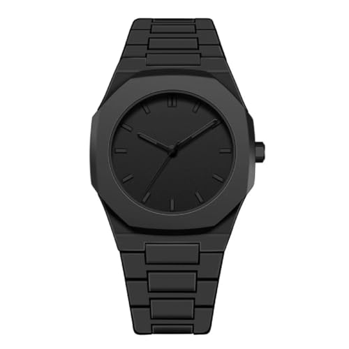 Shocknshop Minimalist Creative Design Analog Full Black Chain Strap Wrist Watch for Men Boys (Black Dial and Strap) -WCH372