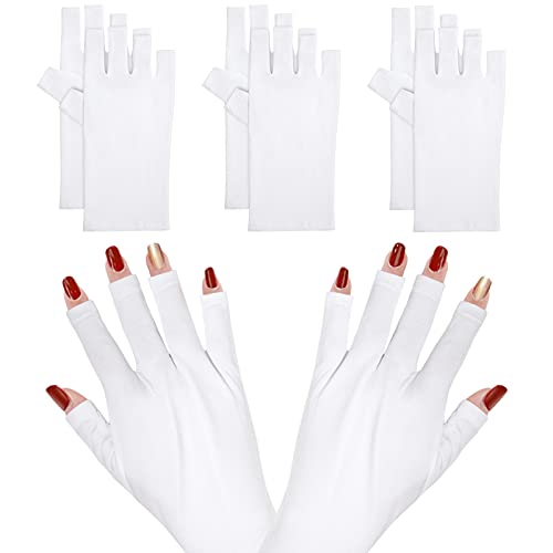 Gel Maniküre Handschuhe UV Shield Handschuhe Fingerlose Handschuhe Schützen Hand für Nagellack Nagel Kunst Trockner 3 Paare