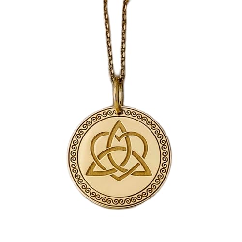 Pendentif Triquetra chaîne câble collier argent plaqué or mixte 24 mm