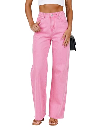 GRAPENT Denim Outfit Dark Wash Jeans Women Jeans for Women Trendy Gossamer Pink Large Fits US Size 12 to 14