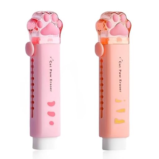 SGERUFZ Gomas de borrar para bolígrafos, 2 Unidades, Lindas con Patas de Gato para niños, Borrador retráctil de Dibujos Animados, Gomas retráctiles deslizantes | Ya disponible en tu tienda friki favorita! En mundofriki.es!