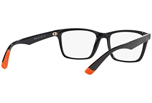 Image of Ray-Ban Unisex RX7025 Square Prescription Eyewear Frames, Black Orange /Demo Lens, 53 mm