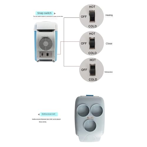 MELLYD Draagbare koelkast voor auto, 7,5 l, auto 12v, geluidsarme mini-koelkast auto, met koel- en verwarmingsfunctie, autodrankkoeler, coole geschenken voor auto - Image 6