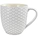 Elama HoneyComb 6 Piece Embossed Stoneware 15 Ounce Coffee and Tea Mug Set in Assorted Colors, Assorted White, Purple, Taupe