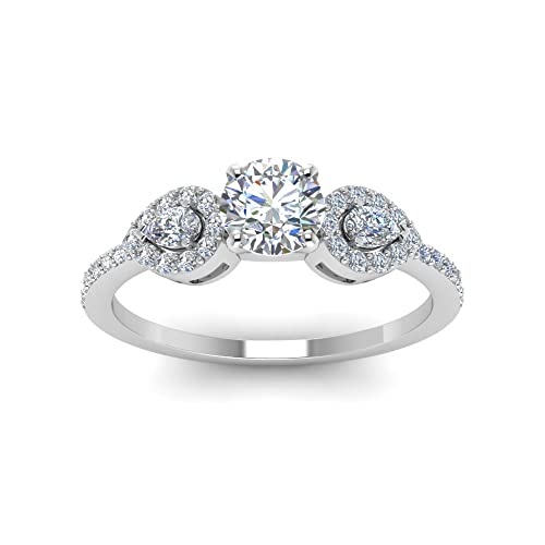 Petites bagues fiançailles diamant 0.75 CT : bague fine argent grandes tailles