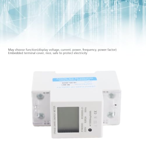 Image of Electric Meter KWh Meter Digital 1 Phase 2 Wire 2P DIN Rail Electronic Kilowatt Hour kwh Meter 220V 5(80) A 50Hz