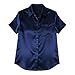 Womens Dressy Blouses Summer Short Sleeve Tops Button Down Shirts Fashion Business Casual Work Outfits with Pocket Navy
