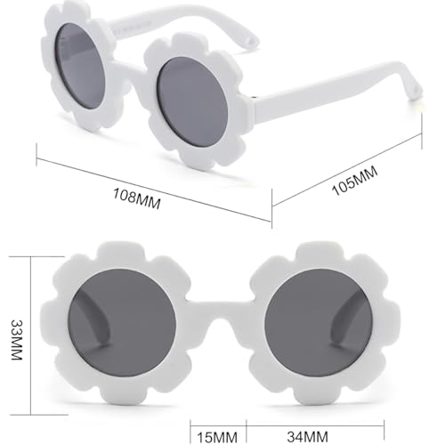 Image of Baby flower sunglasses with strap Girls Flexible Bendable Polarized Sunglasses for Newborn Girls Age 0-24 Months