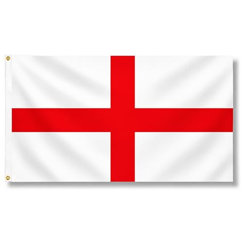Image of SHATCHI 5ft x 3ft National Flags Events Pub BBQ Decorations for Rugby Cricket Football Sports 2023 World Cup Banner Fan Support Table Cover, Polyester, England