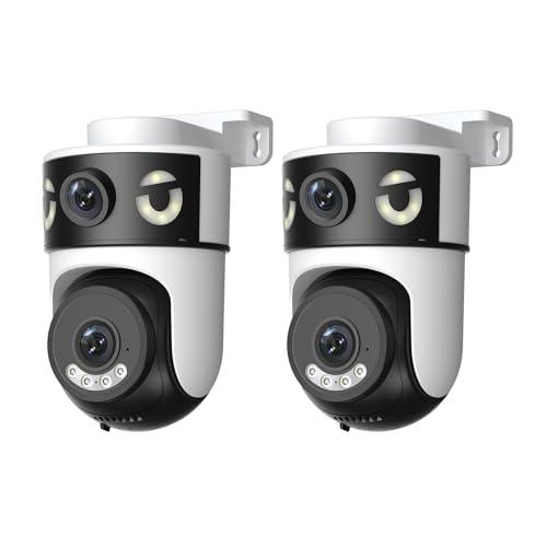 Catálogo de Costo de Camaras de Seguridad disponible en línea. 48 ANBIUX Camara de Seguridad Exterior, 2.4G Cámara de Seguridad con Lente Doble, Visión Nocturna Color 30M, Seguimiento Automático, Sirena, Audio Bidireccional, IP66(2PCS)
