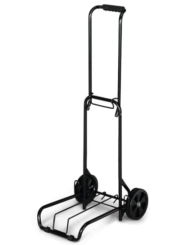 Carrito plegable negro para equipaje, altura ajustable 39" miniatura 1