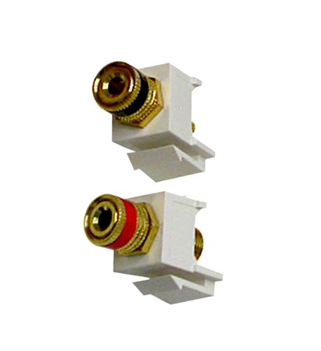 Vanco 820407 Binding Post Keystone Inserts, 1 Pair, White