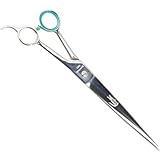 Geib Pet Grooming Straight Shears with Crocodile Tri-Fold Case, 9-1/2-Inch