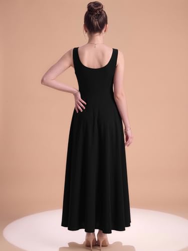 Image of Aahwan Solid Fit and Flared Round Neck Midi Dress for Women's & Girl's