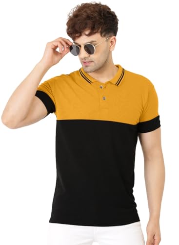 Image of LEOTUDE Men's Regular Fit Round Neck Colorblock T-Shirt for Men (Pack of 2)