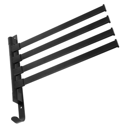 MUCKLILY Rv Clothes Drying Rack Towel Rod Clothing Hangers Foldable Hangers Travel Hangers Clothes Racks Coat Hanger Clothes Hangers Laundry Drying Rack Space Aluminum Plus Plastic Black