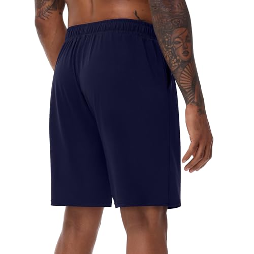 Neer 3 Packs Men's Casual Drawstring Shorts, Summer Elastic Waist Lightweight Comfy Lounge Shorts Pajama with Pockets4