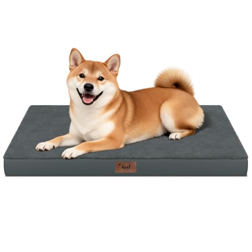 Image of Outdoor Waterproof Orthopedic Dog Bed for Medium Size Dogs | Egg Crate Foam for Joint Support, Fits 36x23 Crates, TPU Waterproof Layer, Machine Washable 1680D Oxford Cover, Up to 50 lbs