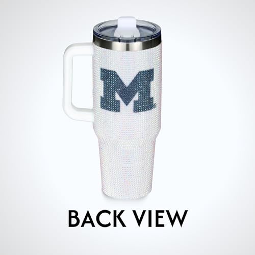 Image of The Memory Company Officially Licensed 40oz White Bling Game Day Tumbler, University of Michigan