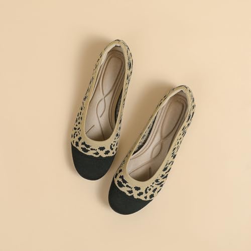 Women's Ballet Flat Shoes Casual Strap Knit Flats Round Toe Wedding Flats,Y6 7