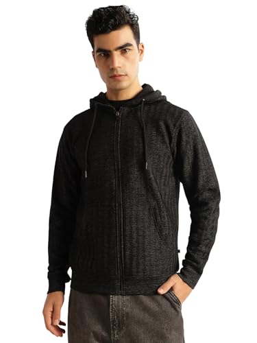 Image of Thomas Scott Men's | Regular Fit | Long Sleeves | Zip Closure | Front-Open | Dry Clean | 2 Pockets | Knitted | Hooded | Sweatshirt